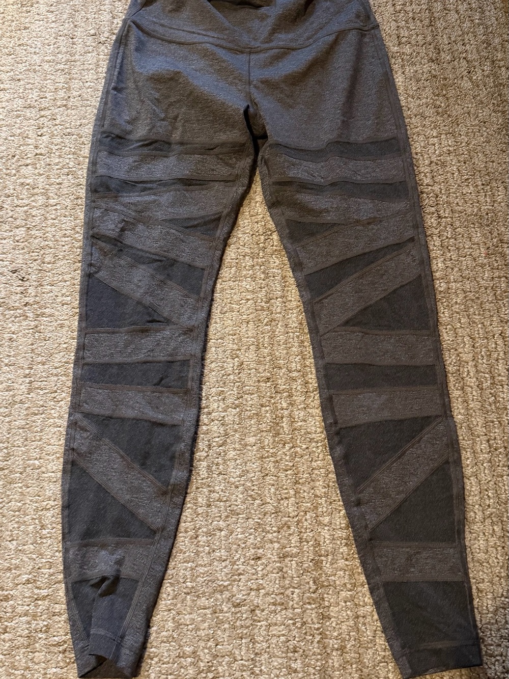 Women's lululemon grey Mesh-Panel Leggings